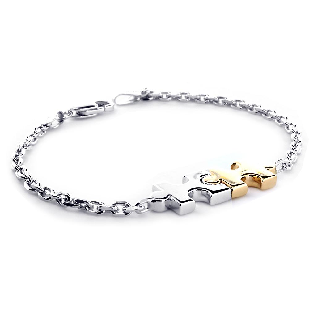 Silver Jigsaw Charm Bracelet | Lily Charmed